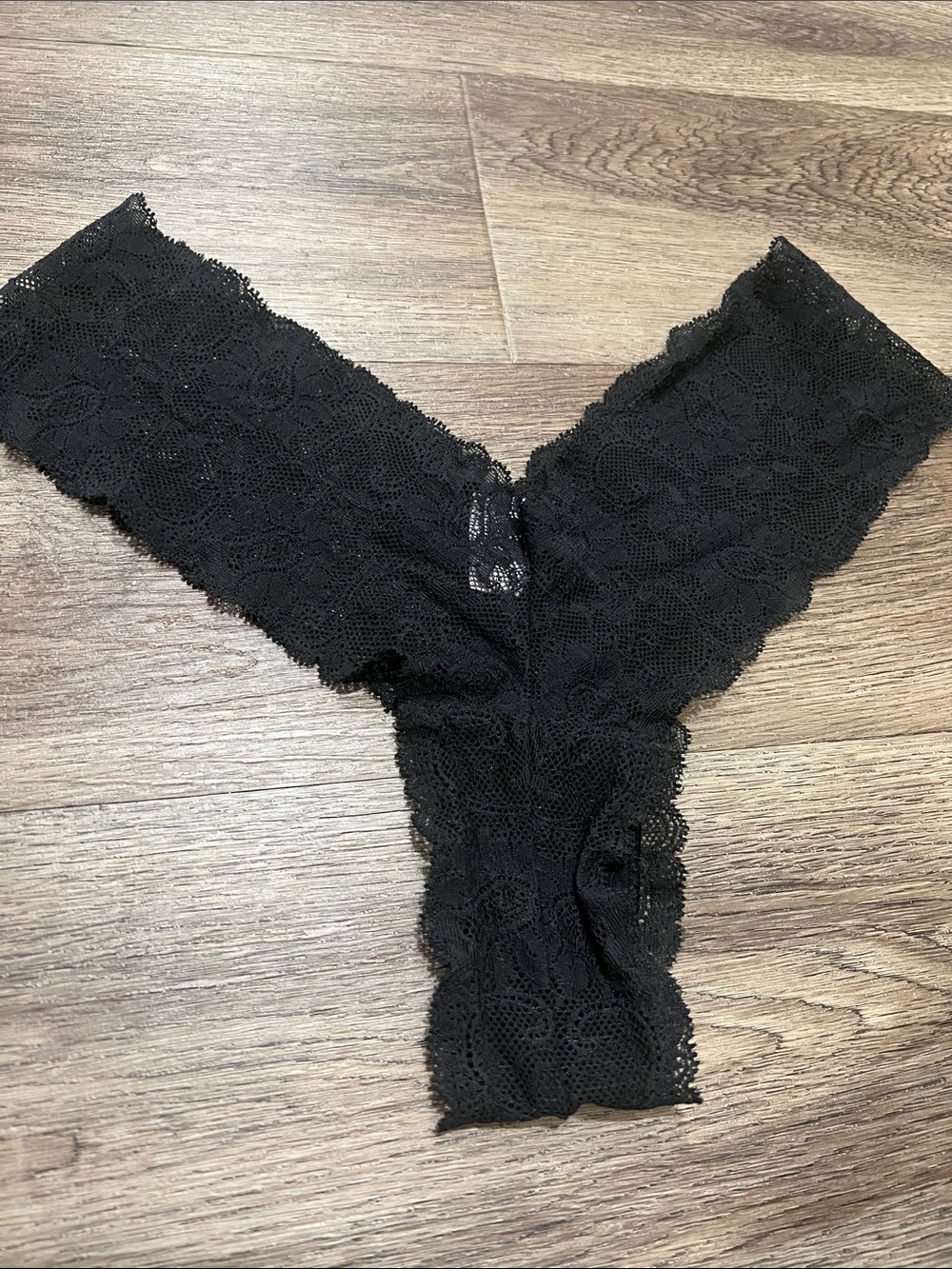 Victoria's Secret Vintage Collectors High Leg Lace Thong Black Size Small
